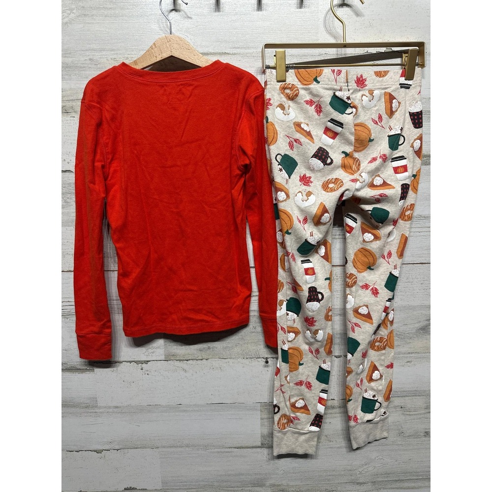 Old Navy Pajama Set Kids 10 Thankful Pumpkin Spice Print - Picture 3 of 4